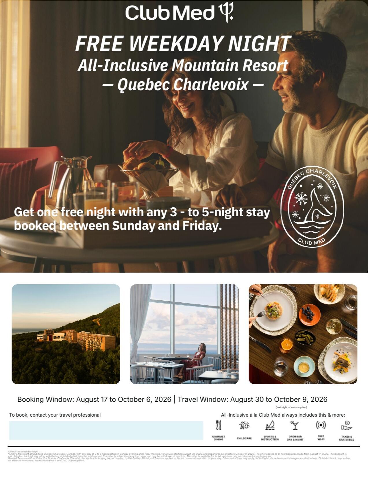 Club Med Promotion : Free Weekday Night with Voyages Aquaterra Club Med Promotion : Free Weekday Night with Voyages Aquaterra