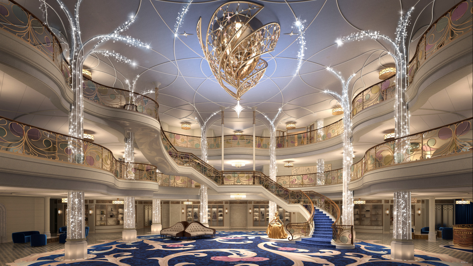 Disney Wish Atrium Disney Wish Atrium