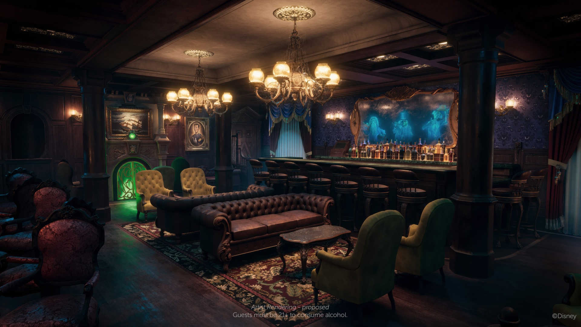Disney Destiny Disney Cruise Line Haunted Mansion Parlor Disney Destiny Disney Cruise Line Haunted Mansion Parlor