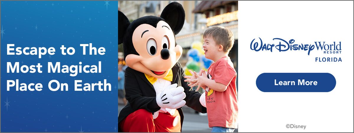 Mickey Mouse greets a young boy at Walt Disney World Resort in Florida, the Most Magical Place on Earth Mickey Mouse greets a young boy at Walt Disney World Resort in Florida, the Most Magical Place on Earth